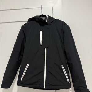 Women’s Spyder Ski Snow Hooded Jacket with White Zippers